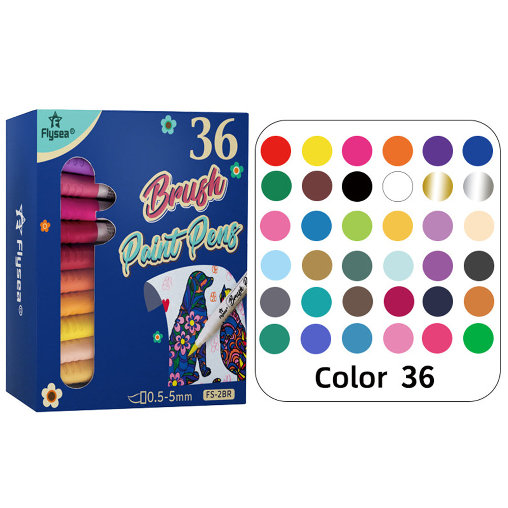 FLYSEA FS-2BR 36Pcs / Box Acrylic Paint Pens Water Based Acrylic Markers Pens for Adults Kids FLYSEA FS-2BR 36Pcs / Box Acrylic Paint Pens Water Based Acrylic Markers Pens for Adults Kids